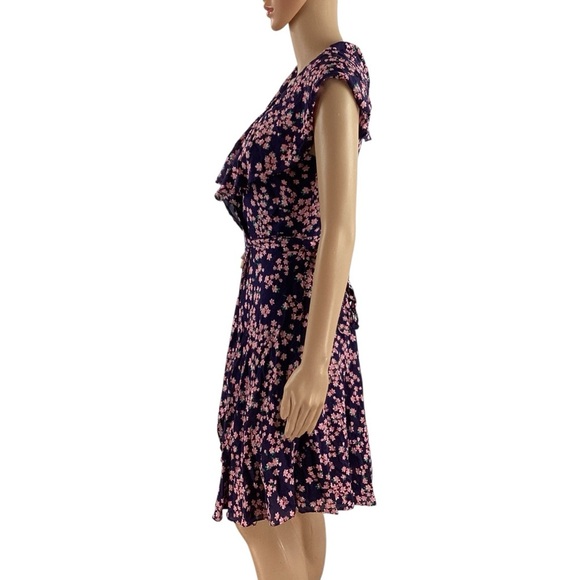 Draper James RSVP Ruffle Wrap Dress Navy Floral XS - Picture 4 of 7
